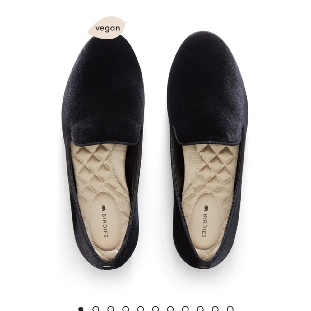 BIRDIES The Starling Black Velvet Shoe Sz 8.5
